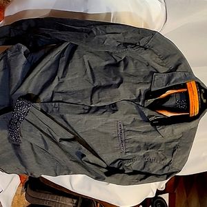 Denim and Flower Gray Shirt XL